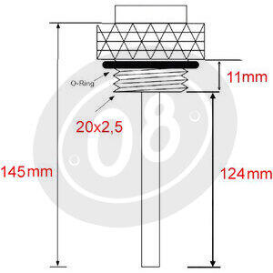 Engine oil thermometer M20x2.5 length 124mm dial white - Pictures 2