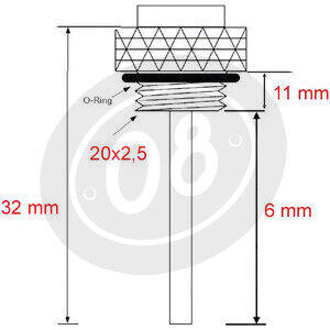 Termometro olio M20x2.5 lunghezza 6mm fondo bianco - Foto 2