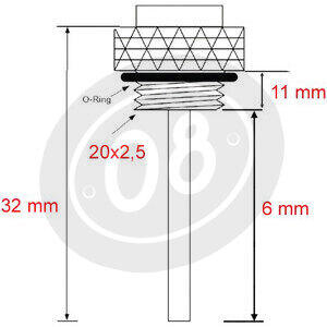 Engine oil thermometer M20x2.5 length 6mm dial white - Pictures 2