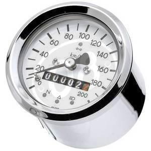 Mechanical speedometer MMB Classic K=0.7 M16 body chrome dial white - Pictures 2