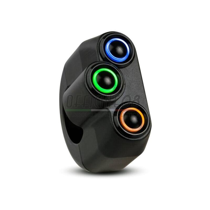 Pulsantiera 1'' 3 Push Button LED nero