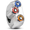 Button set 1'' Rebel Moto M-Switch 3 LED chrome - Pictures 1