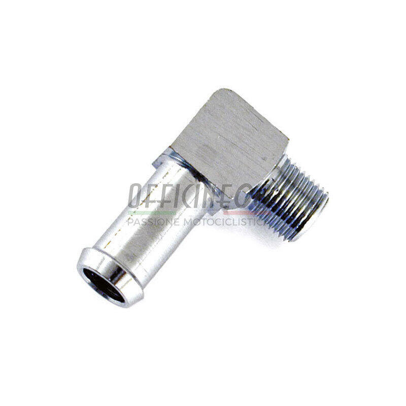 Raccordo serbatoio 90° 1/8'' NPT maschio 3/8'' cromo