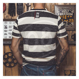 T-Shirt maniche corte Holy Freedom Folsom righe bianco/nero - Foto 2