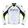 Giacca moto Icon Hypersport2 Prime bianco/nero/giallo - Foto 1