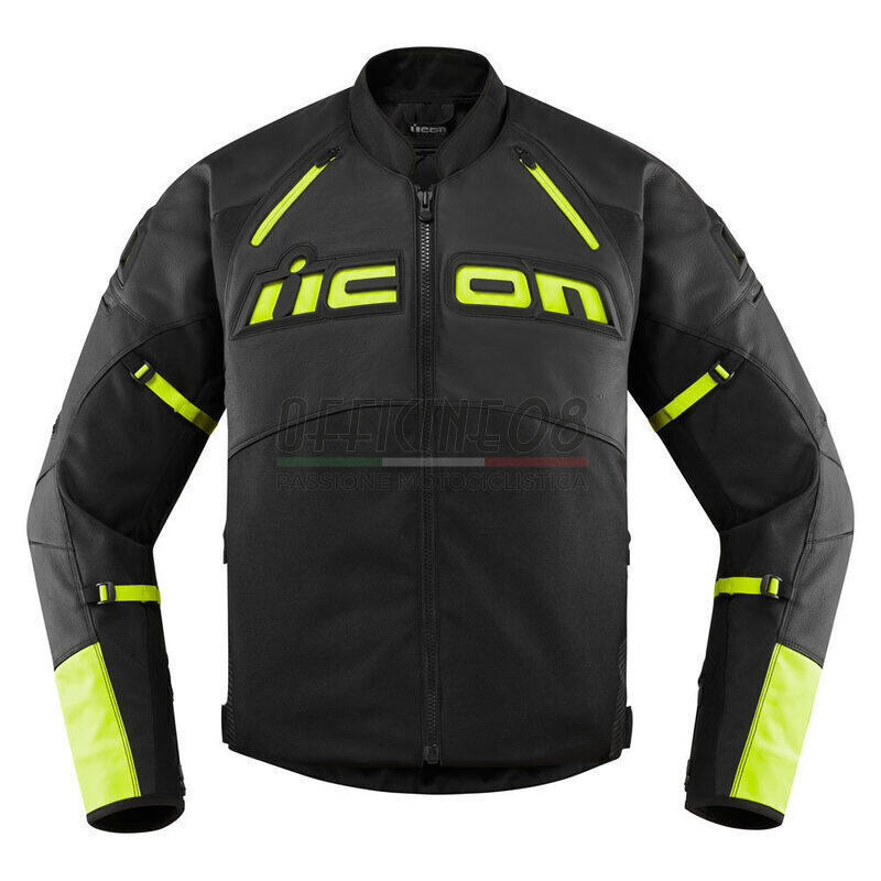 Motorcycle jacket Icon Contra2 black/yellow