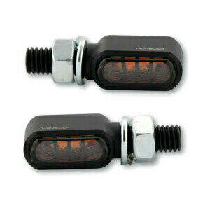 Led winkers Highsider Bronx mini black matt smoked pair - Pictures 2