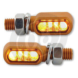 Led winkers Highsider Bronx mini gold smoked pair - Pictures 3