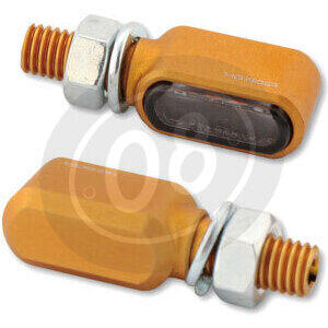 Led winkers Highsider Bronx mini gold smoked pair - Pictures 2