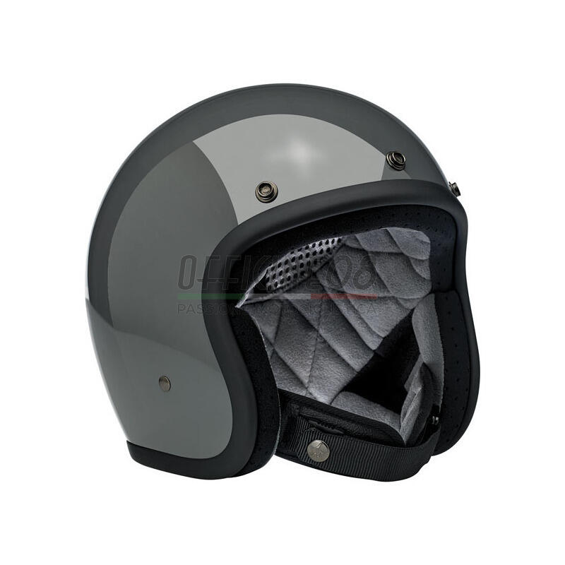 Motorcycle helmet open face Biltwell Bonanza gloss storm grey