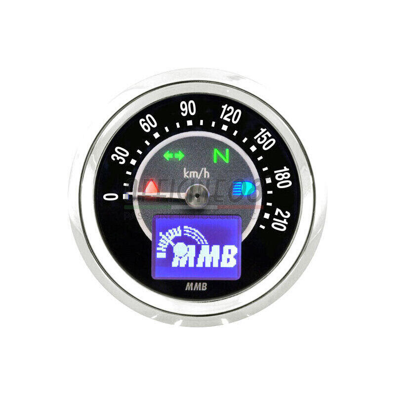 Electronic speedometer MMB Target body chrome dial black