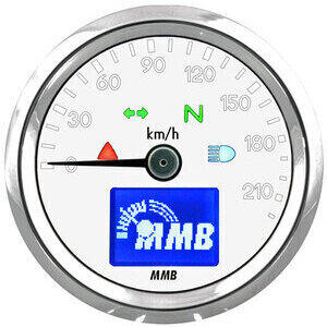 Electronic speedometer MMB Basic body chrome dial white