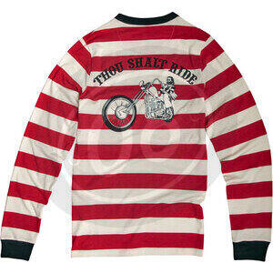 T-Shirt maniche lunghe 13 1/2 Outlaw righe rosso/bianco - Foto 2
