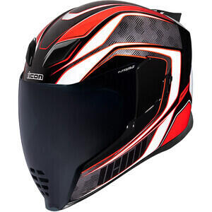 Casco moto integrale Icon Airflite Raceflite nero/bianco/rosso