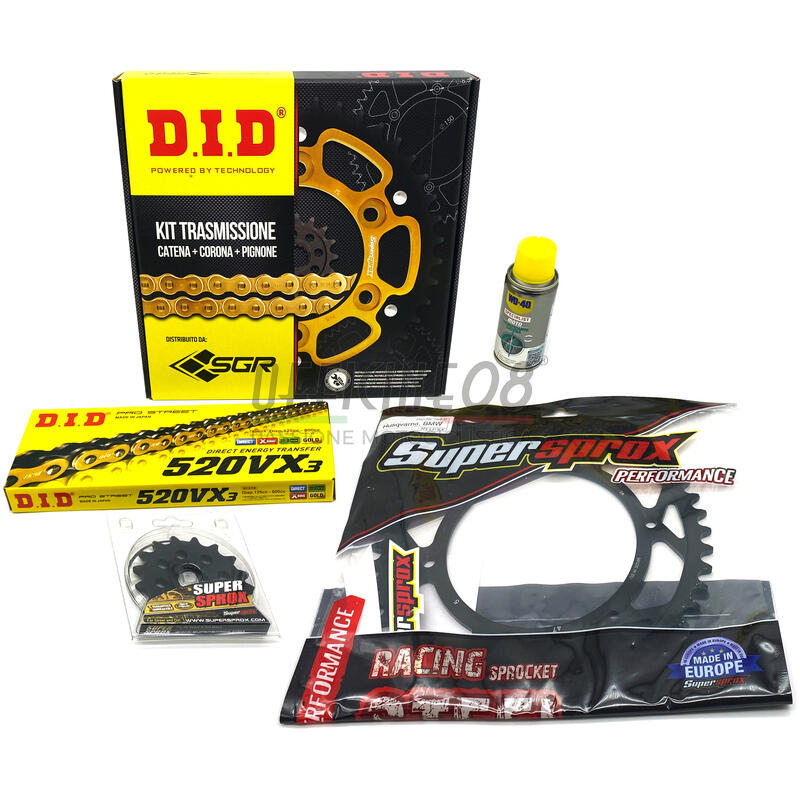 Chain and sprockets kit Aprilia Caponord 1000 ETV Raid DID ZVMX