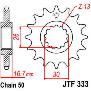 Pignone trasmissione JT Sprockets JTF333 - Foto 2