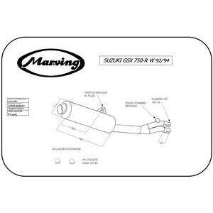 Finale di scarico per Suzuki GSX-R 750 '92-'95 Marving cilindrico cromo - Foto 2