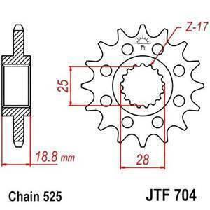 Pignone trasmissione JT Sprockets JTF704 - Foto 2