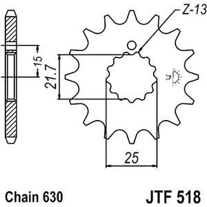 Pignone trasmissione JT Sprockets JTF518 - Foto 2