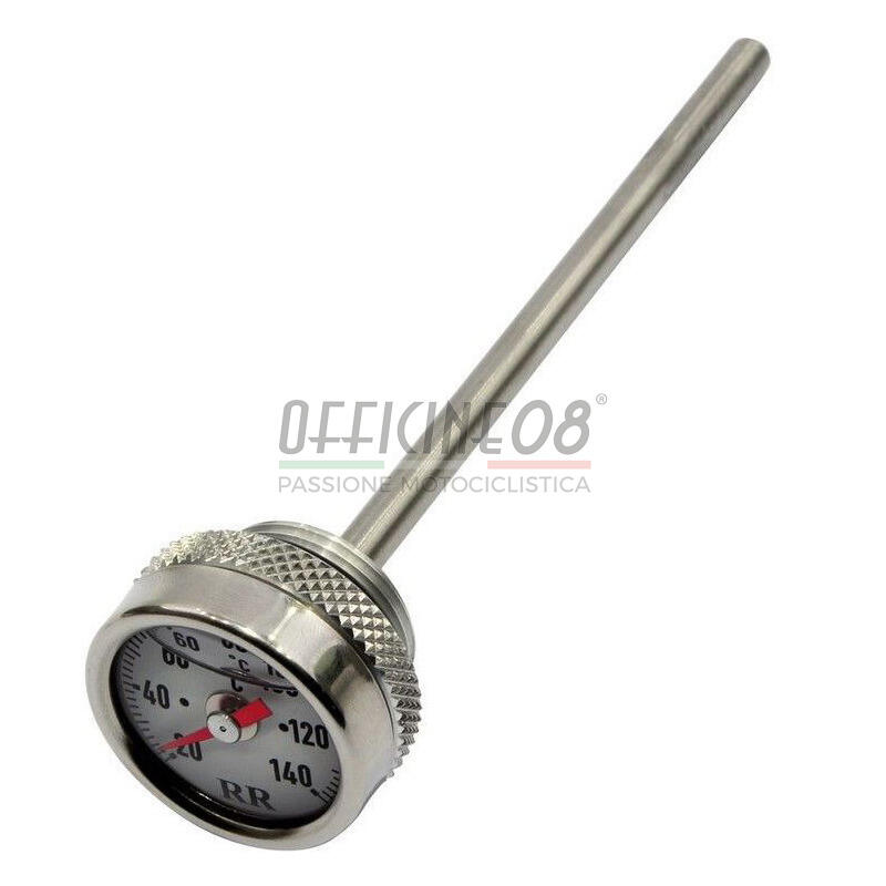 Engine oil thermometer M25x1.5 lenght 160mm dial white