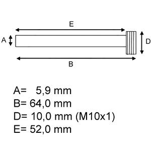 Brake caliper stud Nissin M10x1, length 64mm titan - Pictures 2