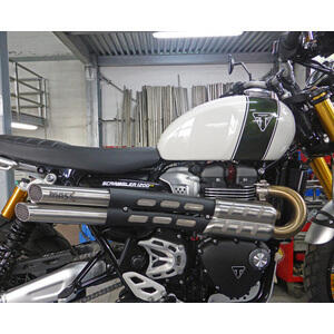 Auspuff Schalldämpfer Triumph Scrambler 1200 -'20 Mass Mohave paar - Bilder 2